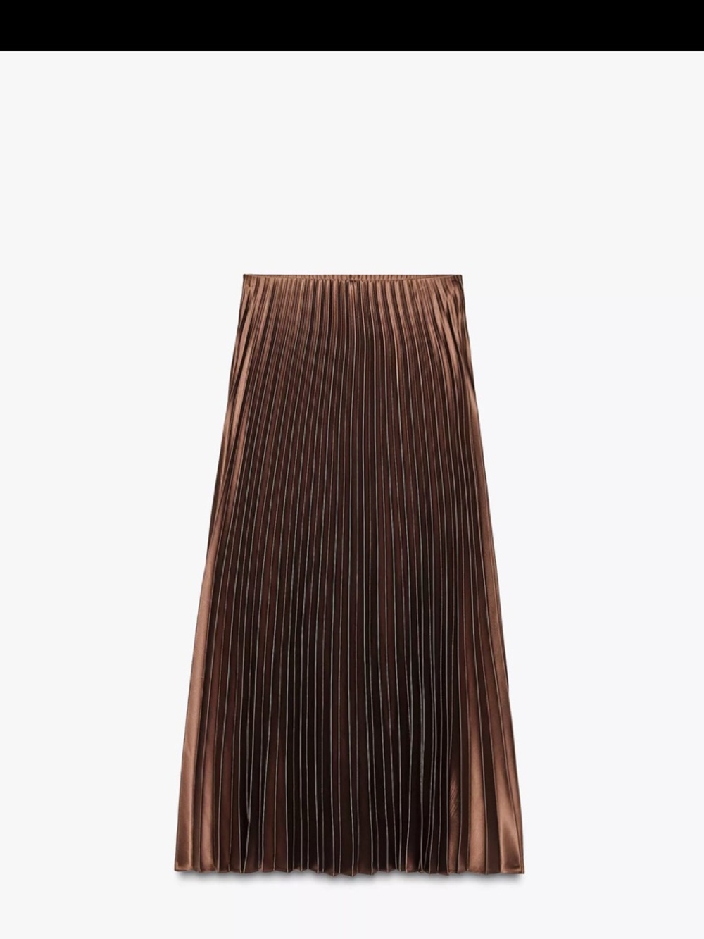 Zara Pleated Midi Skirt in Metallic Brown